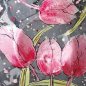 Preview: Detailansicht von dem Deko-Teller 20 cm Pink-Tulip Glas 871145 formano