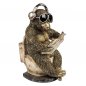 Preview: Affe sitzend auf Toilette mit Zeitung + Zigarre antik-gold 29 cm handbemal<t 759986 formano