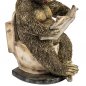 Preview: Affe sitzend auf dem Kloh mit Zeitung + Zigarre antik-gold 29 cm handbemalt 759986 formano