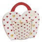 Preview: Geschenktasche für Becher Herzen rot/gold Porzellan 288523 DUO