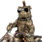 Preview: Detailansicht Bulldogge auf Motorrad mit Sonnenbrille antik-gold 34 cm handbemalt 759214 formano