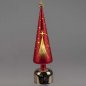 Preview: Dekobaum drehend 38 cm rot-gold mit Stern LED-Licht 813503 formano