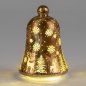 Preview: Deko-Glocke 17 cm Frosty-Braun mit LED-Licht Glas 814692 formano
