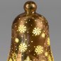Preview: Deko-Glocke 17 cm Frosty-Braun oben mit LED-Licht Glas 814692 formano