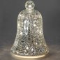 Preview: Deko-Glocke Sterne-Silber 22 cm mit LED-Licht Glas 814999 formano