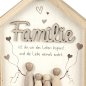 Preview: Detailansicht Deko-Haus 21 cm Familie Holz Kunststein-Figuren 689764 formano