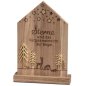 Preview: Deko Haus mit Baum mit Spruch Sterne Engel 20 cm Holz + Metall 544827 formano