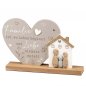 Preview: Deko-Herz + Haus 27 cm Holz Kunststein-Figuren 689634 formano