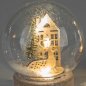 Preview: Detailansicht Deko-Kugel 11 cm Haus + Hirsch + Tanne + Schnee mit LED-Licht Glas 816122 formano