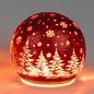 Preview: Deko-Kugel 12 cm Frosty-Rot LED-Licht Glas 814067 formano