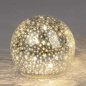 Preview: Deko-Kugel 12 cm Silber Sterne mit LED-Licht Glas 750013 formano