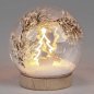 Preview: Deko-Kugel 13 cm Elch + Tanne + Schnee mit LED-Licht Glas 813312 formano