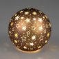 Preview: Deko-Kugel braun-gold mit LED-Licht Glas 893116 formano