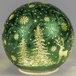 Preview: Deko-Kugel 15 cm Frosty-Grün LED-Licht Glas 814180 formano
