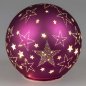 Preview: Deko-Kugel Plum 15 cm violett LED-Licht Glas 802712 formano