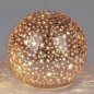 Preview: Deko-Kugel 15 cm Rose-Gold Sterne mit LED-Licht Glas 750143 formano