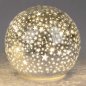 Preview: Deko-Kugel 15 cm Silber Sterne mit LED-Licht Glas 750020 formano