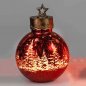 Preview: Deko-Kugel 28 cm Frosty-Rot mit LED-Licht Glas 750488 formano