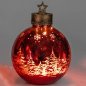 Preview: Deko-Kugel 33 cm Frosty-Rot mit LED-Licht Glas 750495