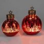 Preview: Deko-Kugel Frosty-Rot mit LED-Licht Glas 750488 750495 formano