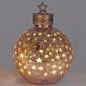 Preview: Deko-Kugel Sterne 33 cm Rose-Gold mit LED-Licht Glas 750228 formano