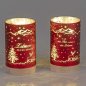 Preview: Deko-Licht rot 15 cm Zuhause aus mattem Farbglas mit LED-Licht 814333 formano