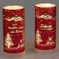 Preview: Deko-Licht rot 20 cm Zuhause aus mattem Farbglas mit LED-Licht 814340 formano