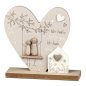 Preview: Herz + Haus 18 cm mit Spruch aus Holz + Kunststein-Figuren 689795 formano