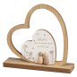 Preview: Herz in Herz 20 cm mit Spruch aus Holz + Kunststein-Figuren 689788 formano