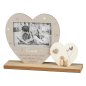 Preview: Zwei Herzen 28 cm Fotorahmen 15x10 cm Holz Kunststein-Figuren 689771 formano