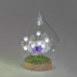Preview: Deko-Kugel 14 cm lila auf Holzsockel Blumendeko mit LED-Licht Glas 816627 formano