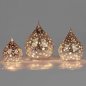 Preview: Deko-Tropfen 15, 20 o. 23 cm Rose-Gold Sterne mit LED-Licht Glas 750150 750174 750198 formano