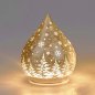 Preview: Deko-Tropfen 15 cm Frosty-Champagnerfarben LED-Licht Glas 814432 formano