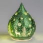 Preview: Deko-Tropfen 15 cm Frosty-Grün LED-Licht Glas 814234 formano