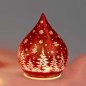 Preview: Deko-Tropfen 15 cm Frosty-Rot LED-Licht Glas 814128 formano