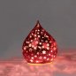 Preview: Deko-Tropfen 15 cm Sterne-Rot mit LED-Licht Glas 750334 formano