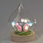 Preview: Deko-Kugel 16 cm mehrfarbig auf Holzsockel Blumendeko mit LED-Licht Glas 816634 formano