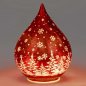 Preview: Deko-Tropfen 20 cm Frosty-Rot LED-Licht Glas 814135 formano
