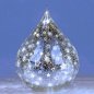 Preview: Deko-Tropfen 23 cm Sterne-Silber mit LED-Licht Glas 750051 formano
