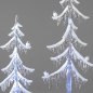 Preview: Detailansicht der Dekobäume mit Vogel und LED-Licht aus Acryl 506696 506702 506719 formano