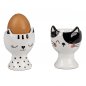 Preview: Eierbecher 2er Set Katze 8 cm schwarz-weiss Ostern 793416 formano