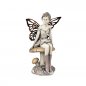 Preview: Figur B Elfe mit Metall-Flügel 16 cm antikfarben Vintage-Garten 737083 formano