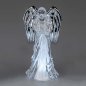 Preview: Engel 17 cm mit Harfe silbernen Flügel Acryl mit LED-Licht 506115 formano