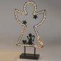 Preview: Engel auf Fuss 50 cm schwarz mit LED-Licht B Metall 633774 formano