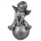 Preview: Engel auf Kugel 41 cm Antik-Silber 785855 formano