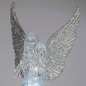 Preview: Engel stehend betend 62 cm silberne Flügel mit LED-Licht aus Acryl 506269 formano