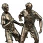 Preview: Zwei Fußballer 23 cm Bronzefarben 784414 formano
