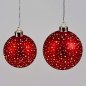 Preview: Hänger Kugel Sterne-Rot mit LED-Licht Glas 814920 814937 814944 formano