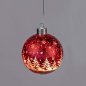 Preview: Hänger Kugel 10 cm Frosty-Rot mit LED-Licht Glas 814081 formano