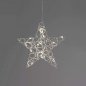 Preview: Stern Kordel hängend 30 cm silber mit LED-Licht 504968 formano